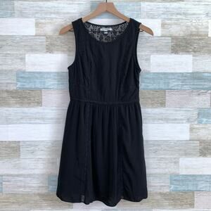 American Eagle Lace Back Mini Dress Black Sleeveless Dressy Casual Womens 4